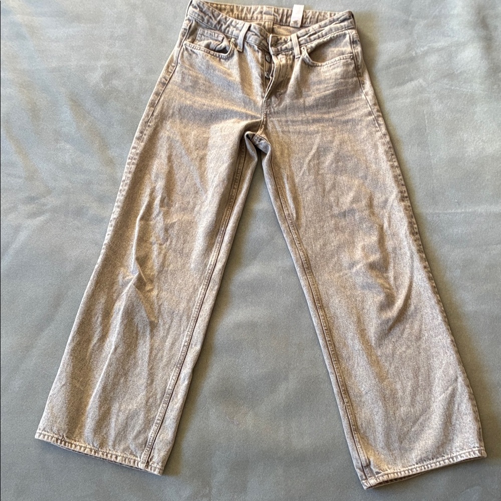 H&M Beige/Grey Flare & Wide Leg Jeans